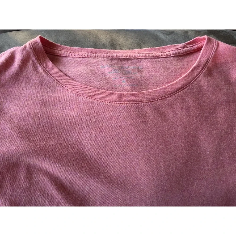 Banana Republic Men's T-Shirt M Pink Solid Cotton Short Sleeve Crew Tee Top